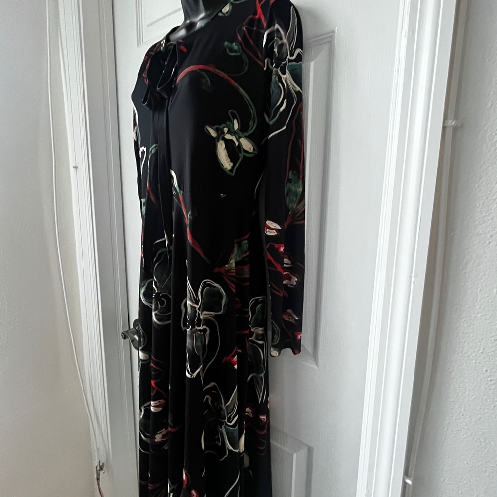 Zara Keyhole Midi Floral Dress size L - Picture 10 of 16